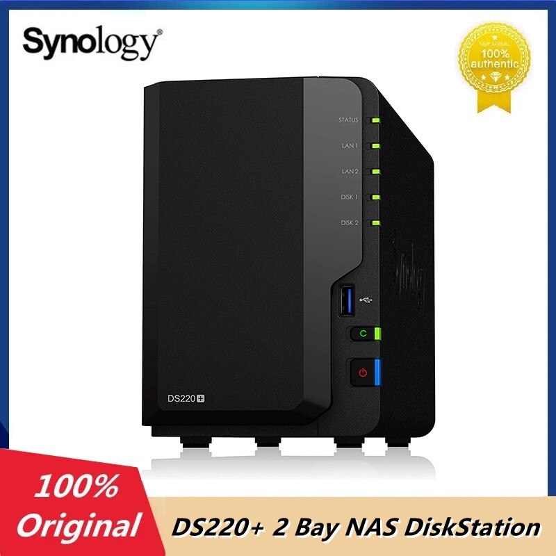  Synology DS220 + 2  NAS ũ ̼, 2 GB DDR4  ECC 64 Ʈ 丮 ,  (ũ)